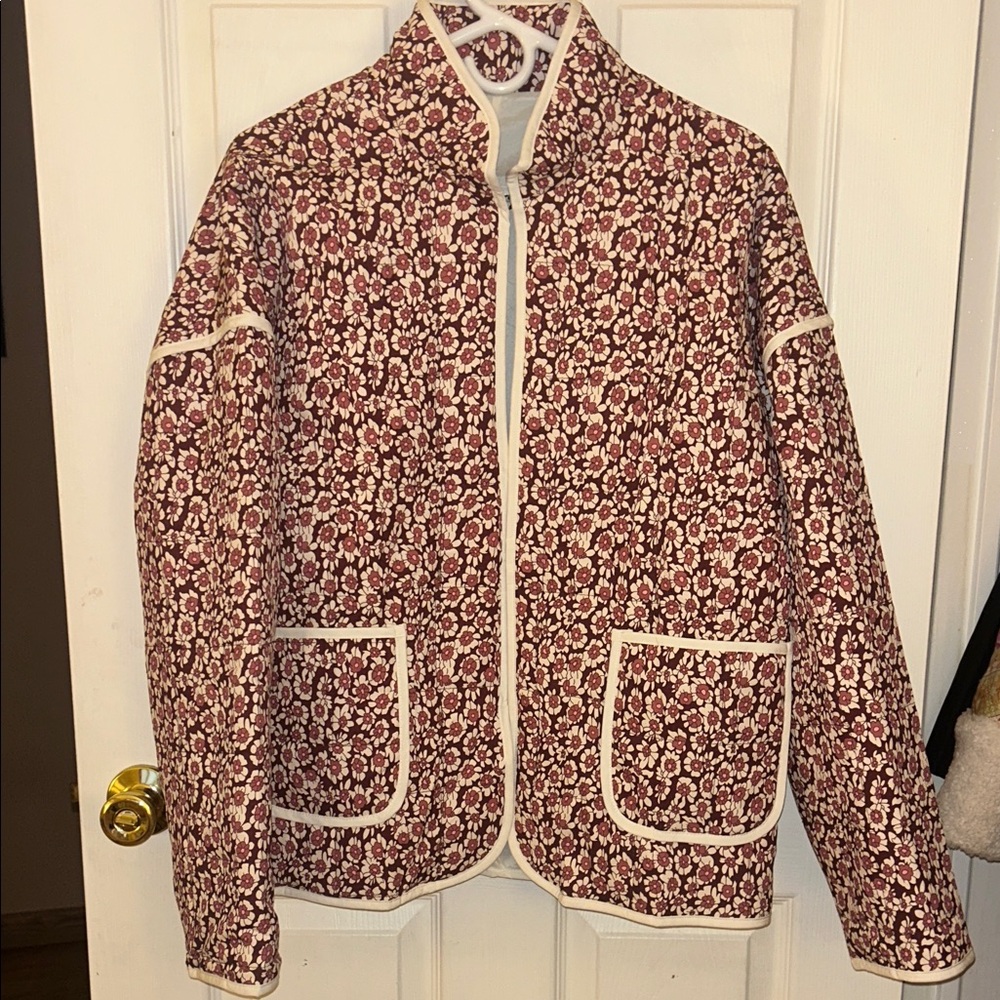 Free People Floral Jacket - Red and White